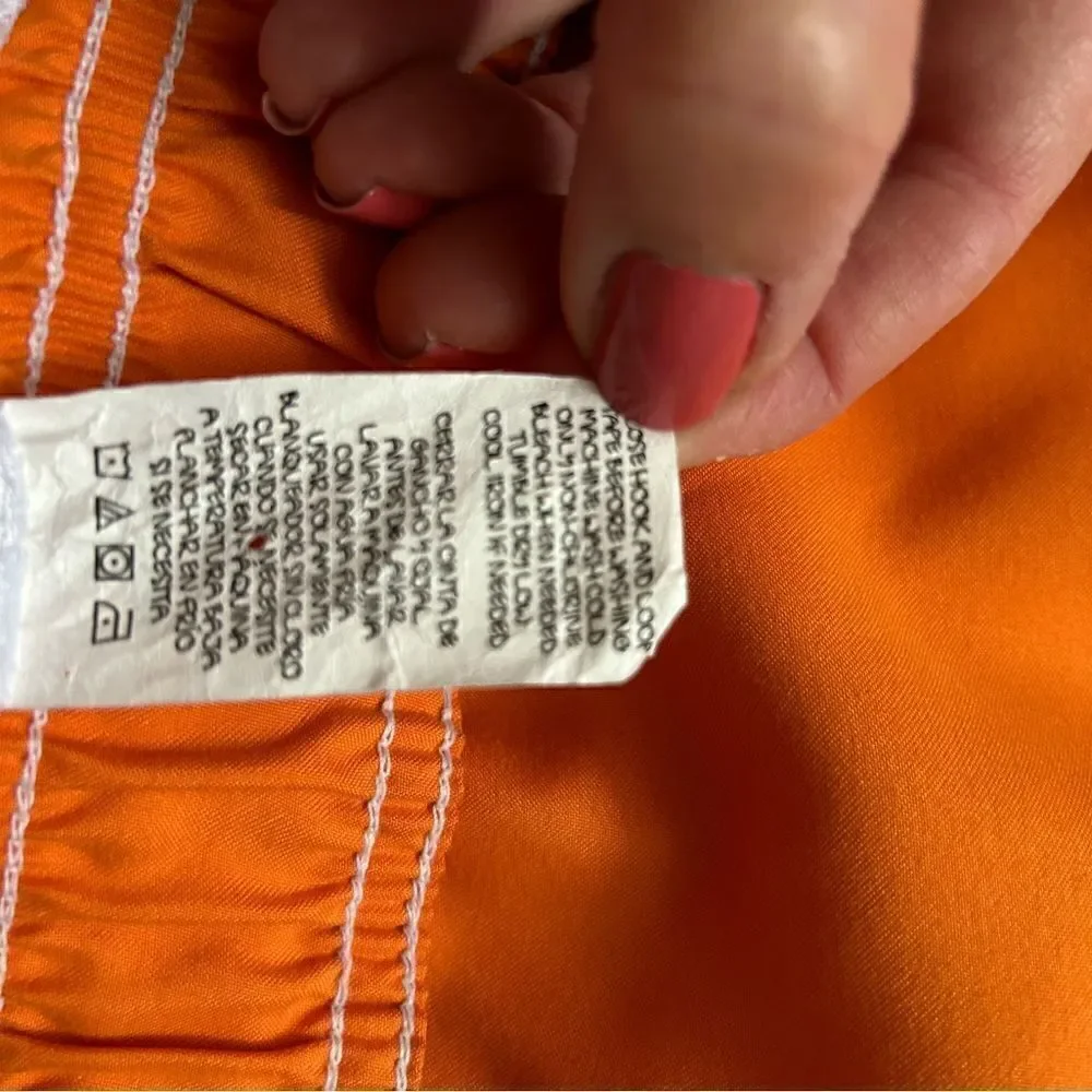 Ocean Pacific Men’s Orange Swim Trunks Size Large Lined Tie Waist